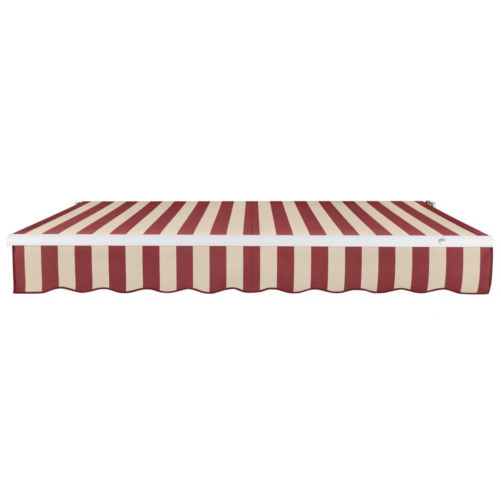 10' x 8' Maui Right Motorized Patio Retractable Awning, Burgundy/Tan Stripe. Picture 3