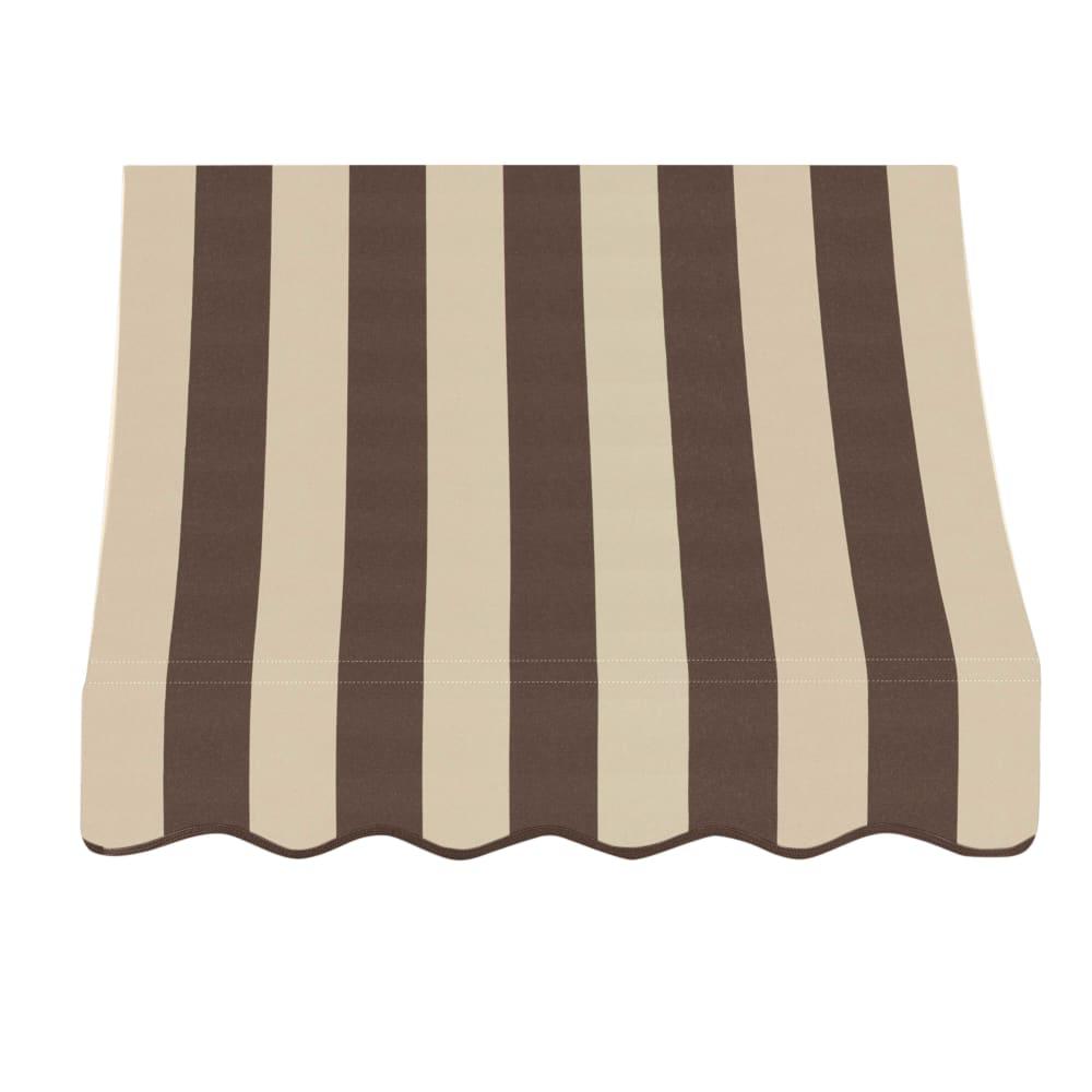 Awntech 3.375 ft Nantucket Fixed Awning Acrylic Fabric, Brown/Tan Stripe. Picture 2