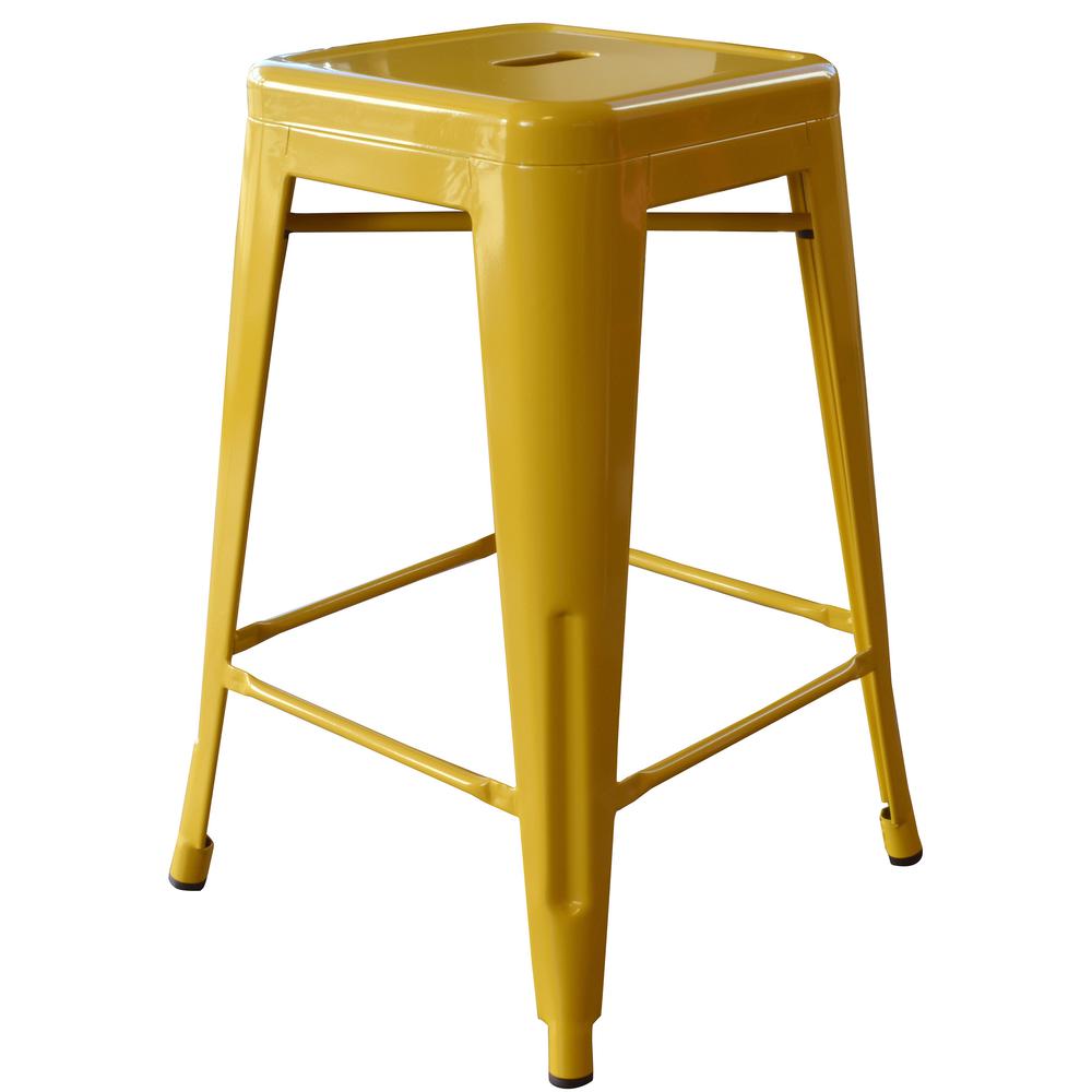AmeriHome Loft Gold 24 Inch Metal Bar Stool - 4 Piece. Picture 2