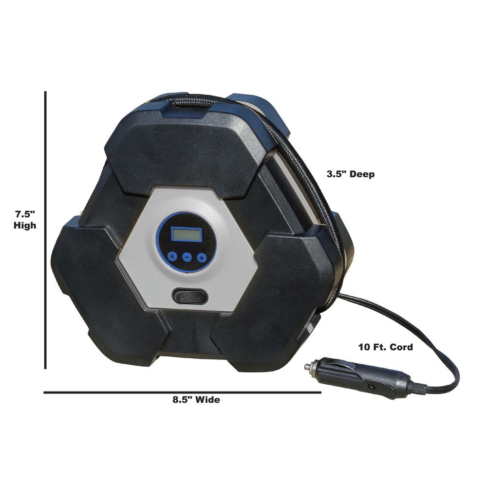 12 Volt Portable Automotive Digital Tire Inflator Pump. Picture 1