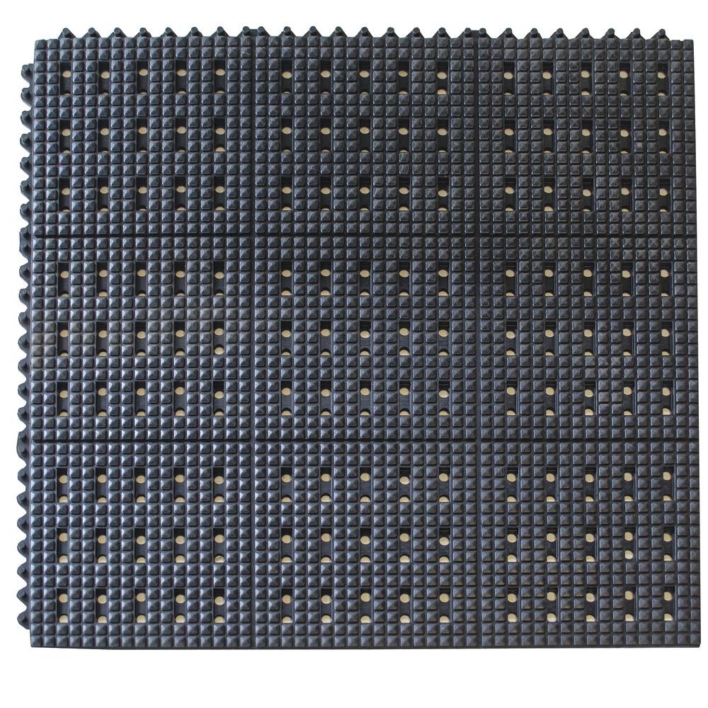 3 x 3 Foot Anti-Fatigue Interlocking Rubber Mats - 4 Pack. Picture 5