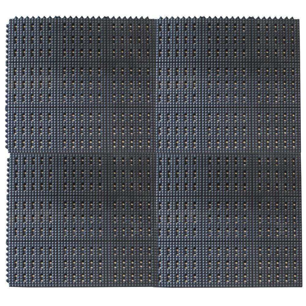 3 x 3 Foot Anti-Fatigue Interlocking Rubber Mats - 4 Pack. Picture 6
