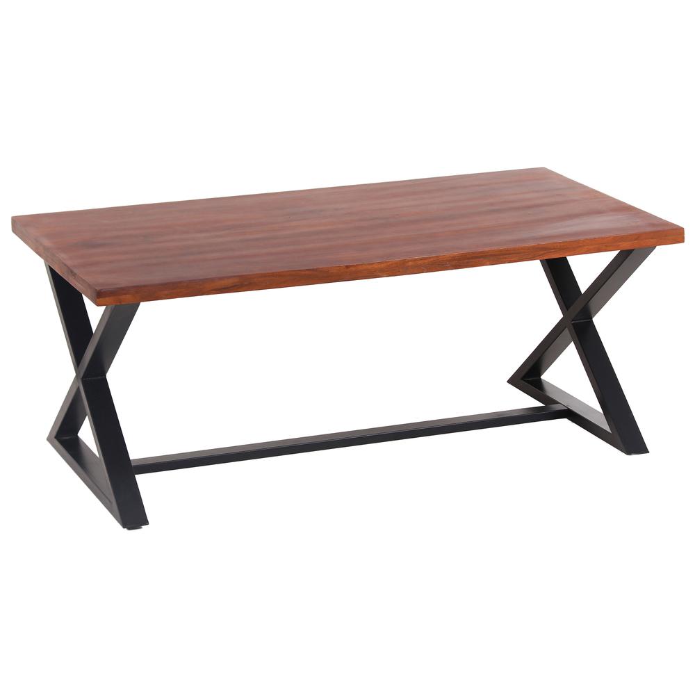 AmeriHome Acacia Cross Leg Coffee Table. Picture 1