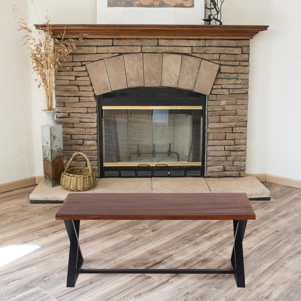 AmeriHome Acacia Wood Cross Leg Living Room Table Set. Picture 2