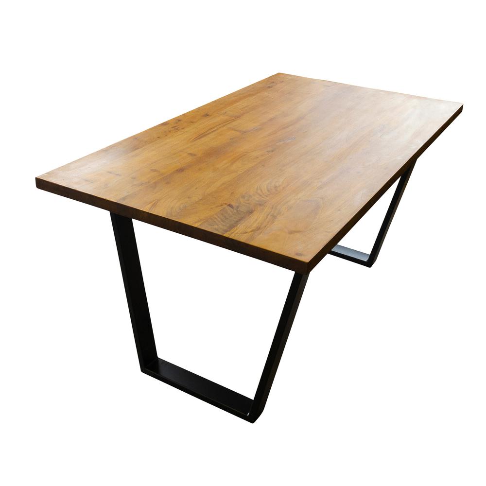 AmeriHome Acacia Wood 63 inch Dining Table. Picture 4