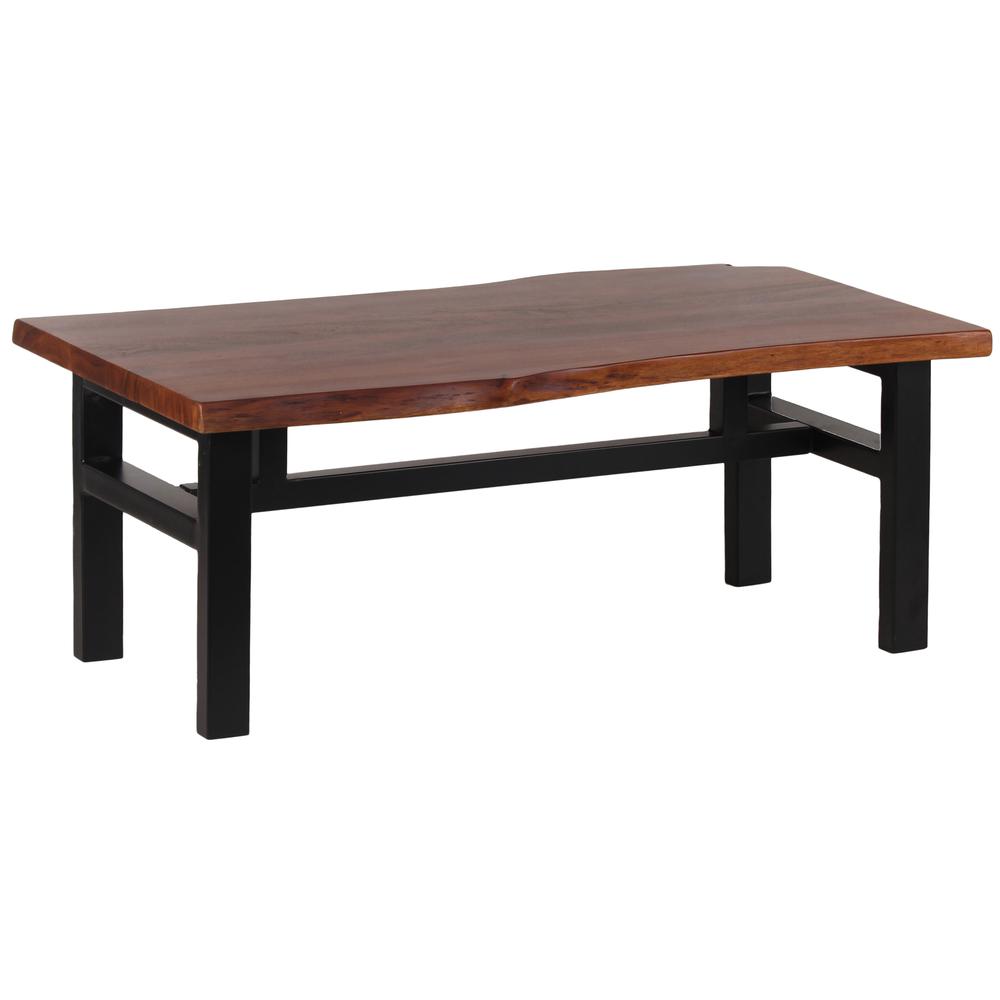 AmeriHome Acacia Live Edge Trestle Coffee Table. Picture 1