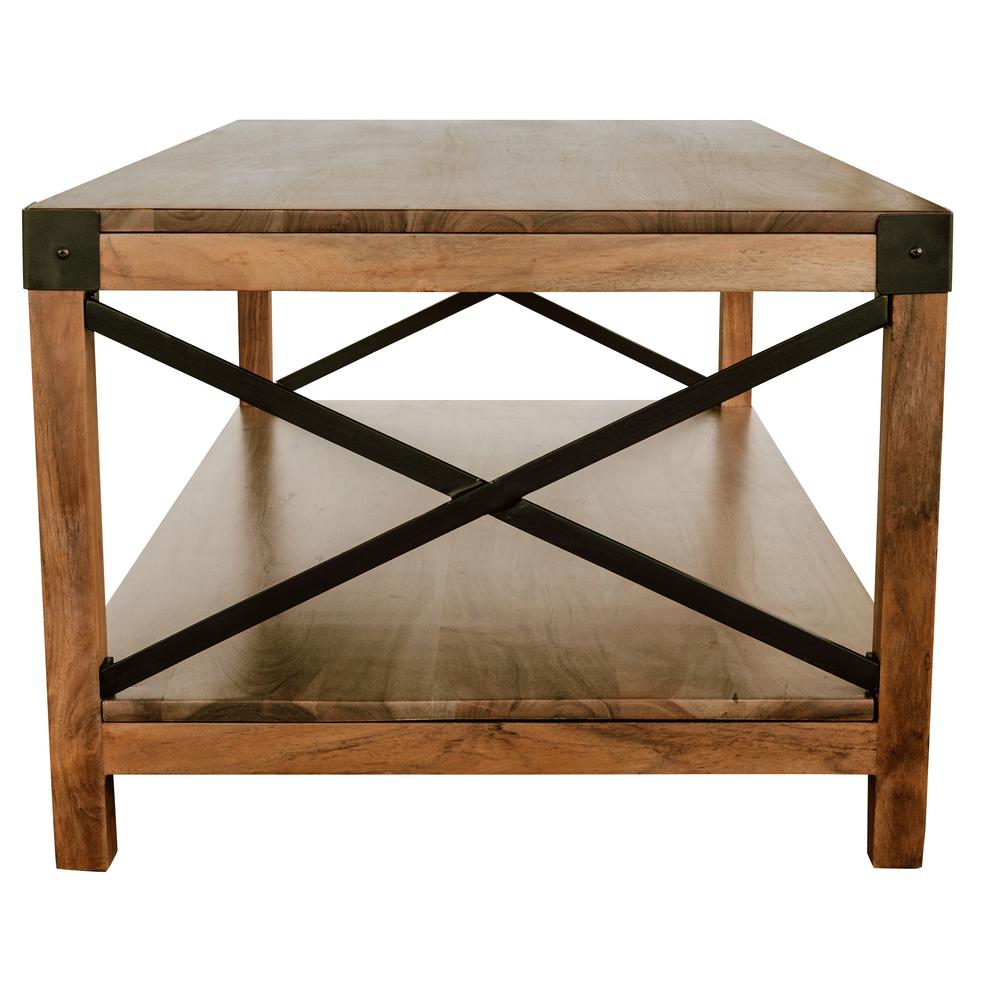 Acacia Wood Rustic Coffee Table. Picture 3