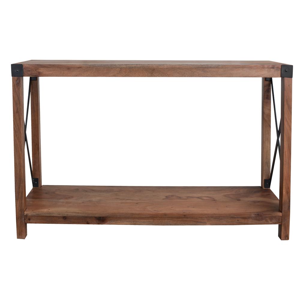 Acacia Wood Rustic Entryway Console Table. Picture 1