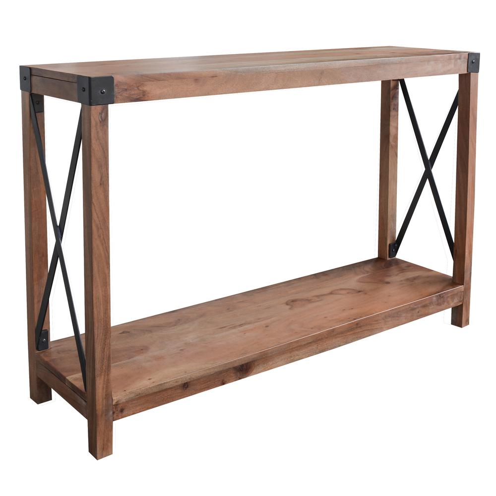 Acacia Wood Rustic Entryway Console Table. Picture 3