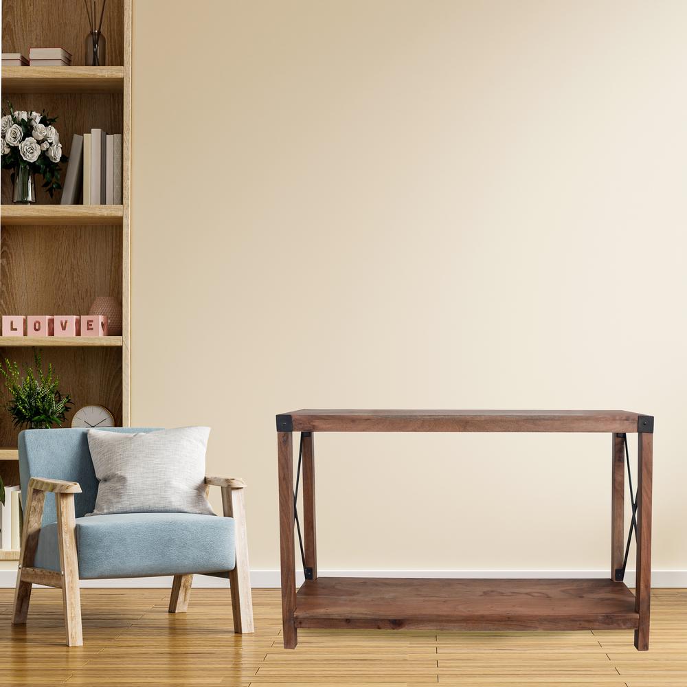 Acacia Wood Rustic Entryway Console Table. Picture 2