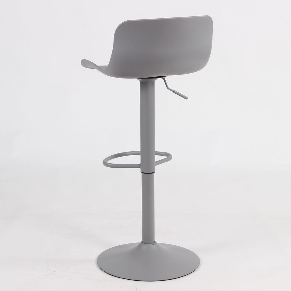 AmeriHome Adjustable Height Solid Color Monochromatic Bar Stool Set- Gray. Picture 5