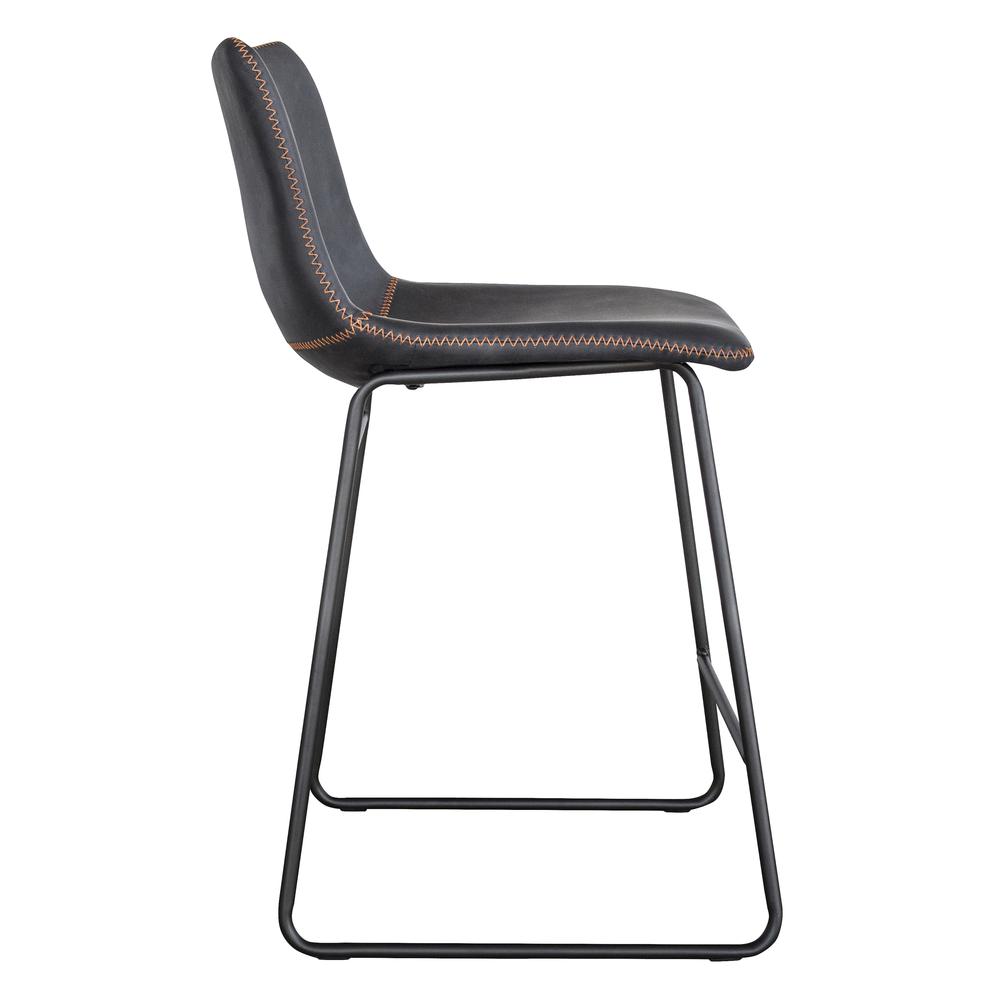 AmeriHome Classic Faux Leather 24 inch Counter Height Chair Set - Black. Picture 4