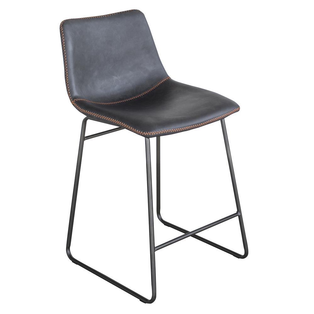 AmeriHome Classic Faux Leather 24 inch Counter Height Chair Set - Black. Picture 3