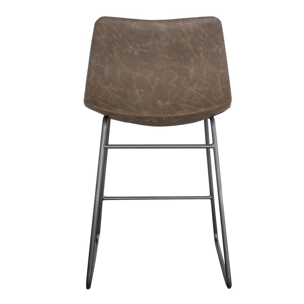 AmeriHome Classic Faux Leather 24 inch Counter Height Chair Set - Coffee. Picture 5