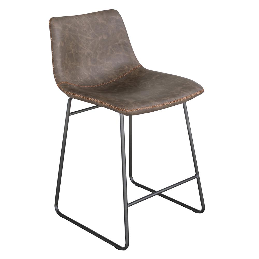 AmeriHome Classic Faux Leather 24 inch Counter Height Chair Set - Coffee. Picture 3