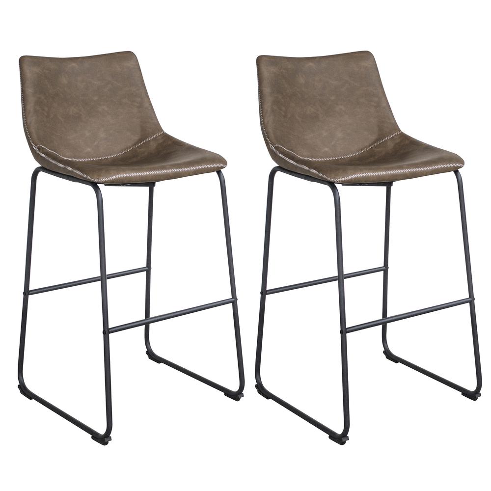 AmeriHome Classic Faux Leather 30 inch Pub Height Chair Set - Coffee. Picture 1