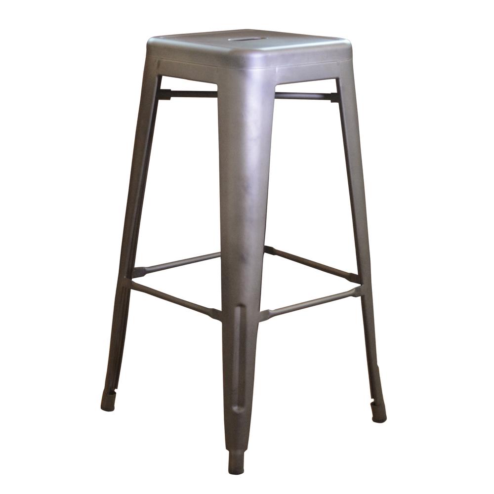 AmeriHome Loft Gun Metal 30 inch Metal Bar Stool - 2 Piece. Picture 3