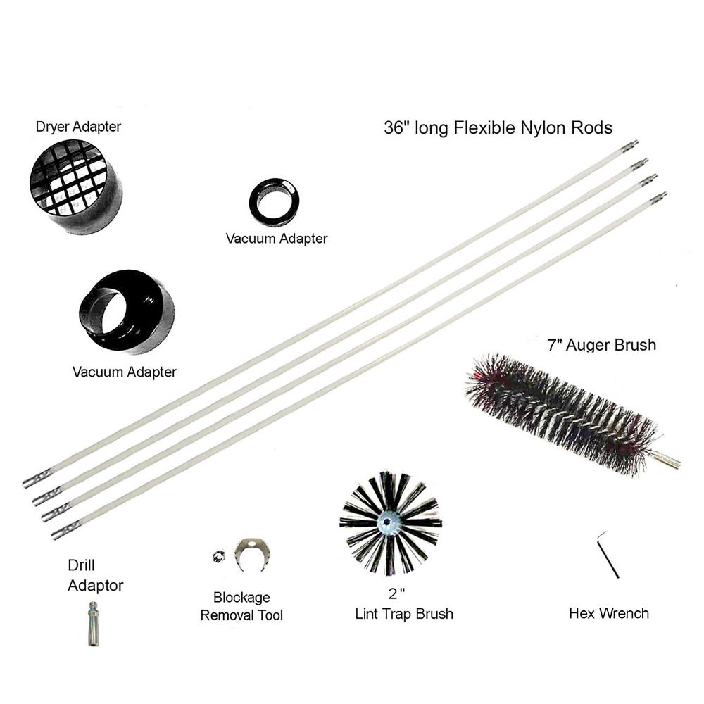 11 Piece Drill Powered Dryer Vent Cleaning Kit. Picture 5