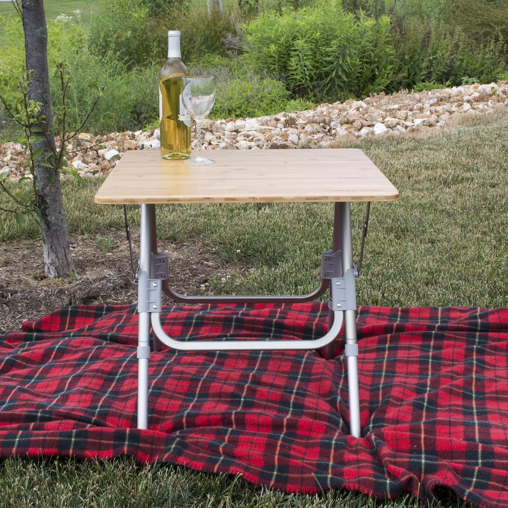 Folding Bamboo Side Table. Picture 4