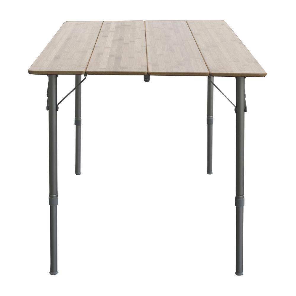 39.35 x 25.5 Inch Adjustable Height Folding Bamboo Table With Carry Bag. Picture 2