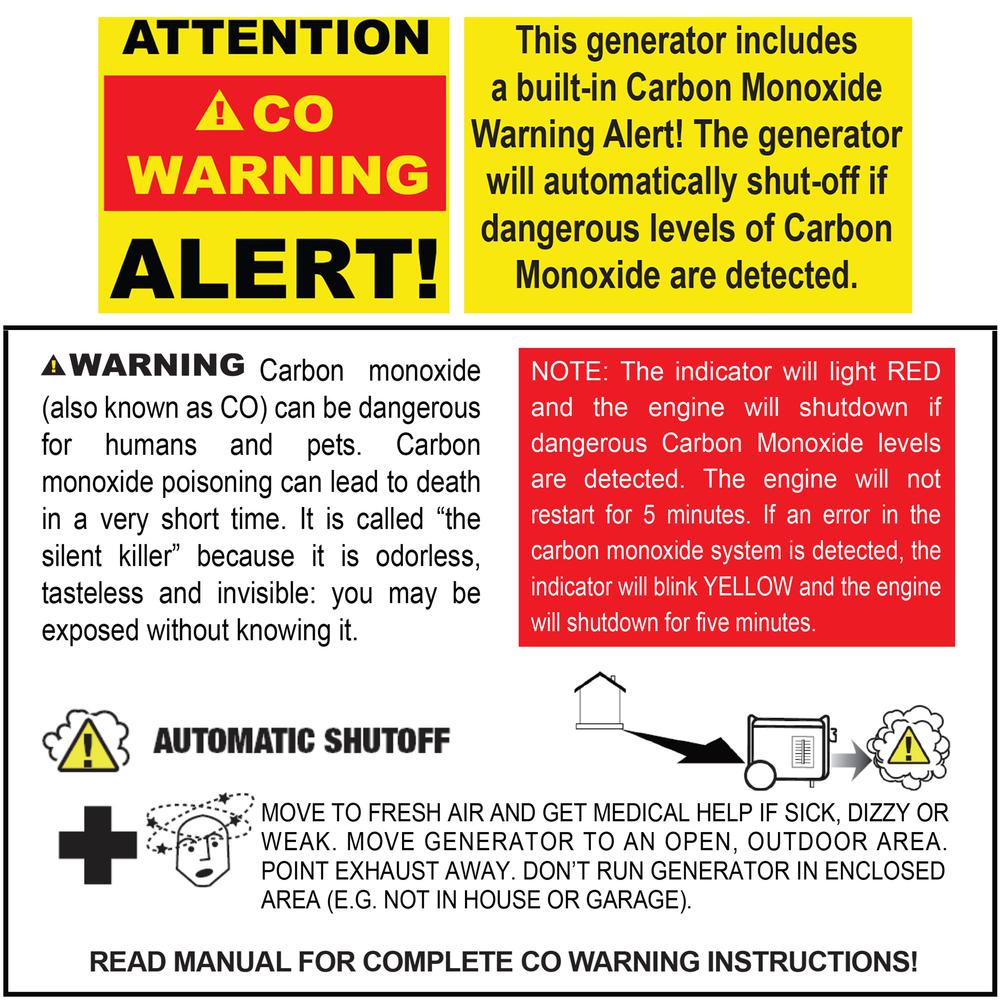 7500 Watt Portable Tri-Fuel Generator with CO Warning and Shut-off. Picture 8