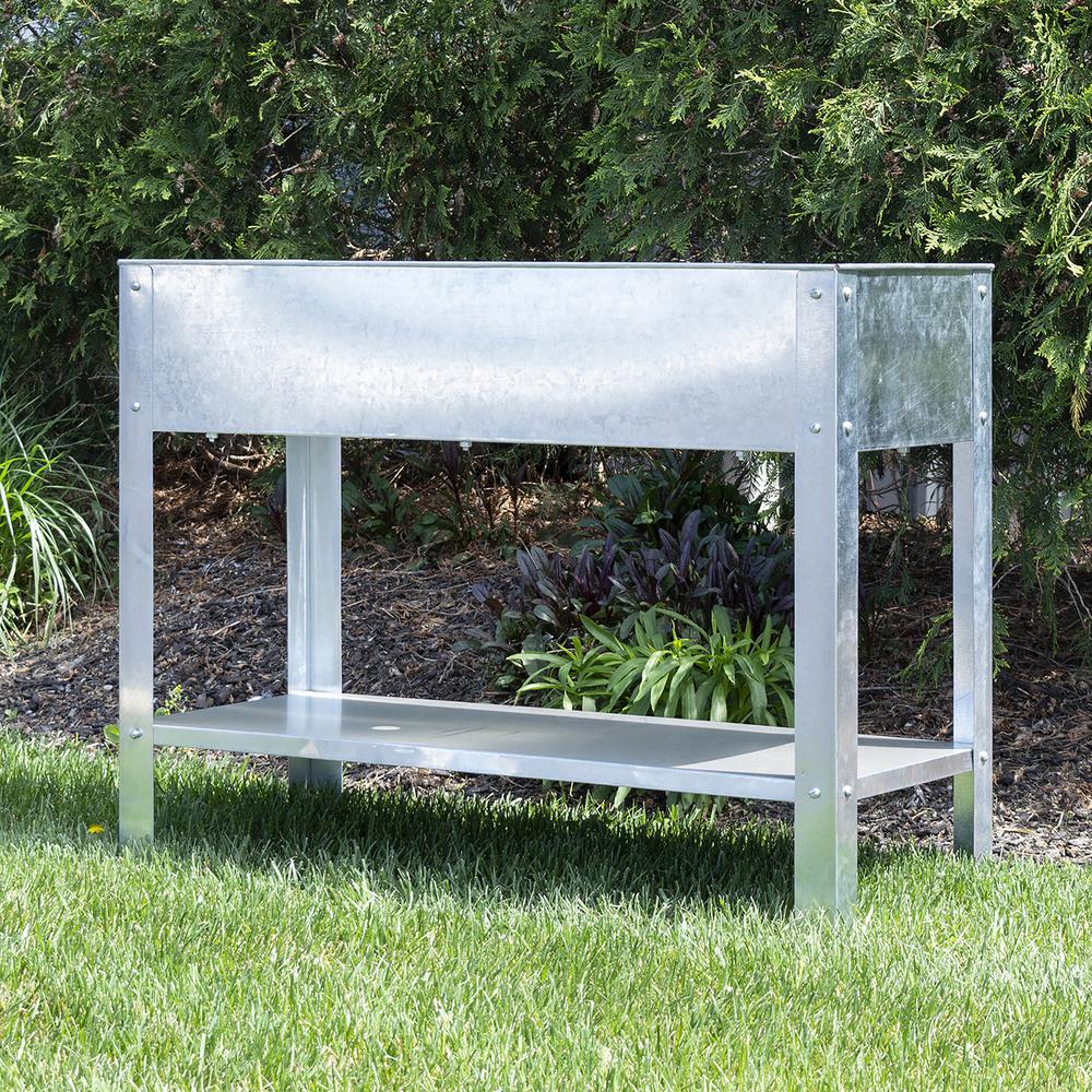 Galvanized Metal Elevated Garden Planter. Picture 4