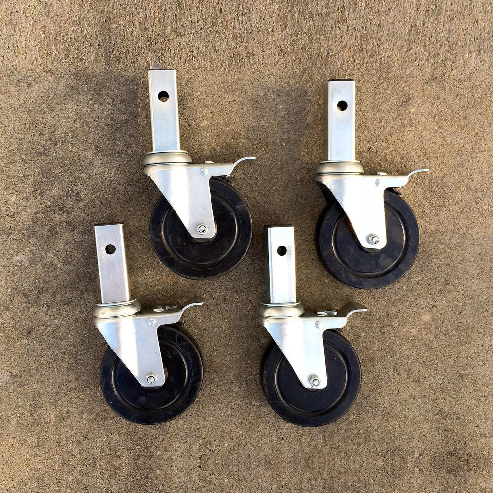 Heavy-Duty 5 Inch Hard Rubber Locking Caster- Set of 4. Picture 2