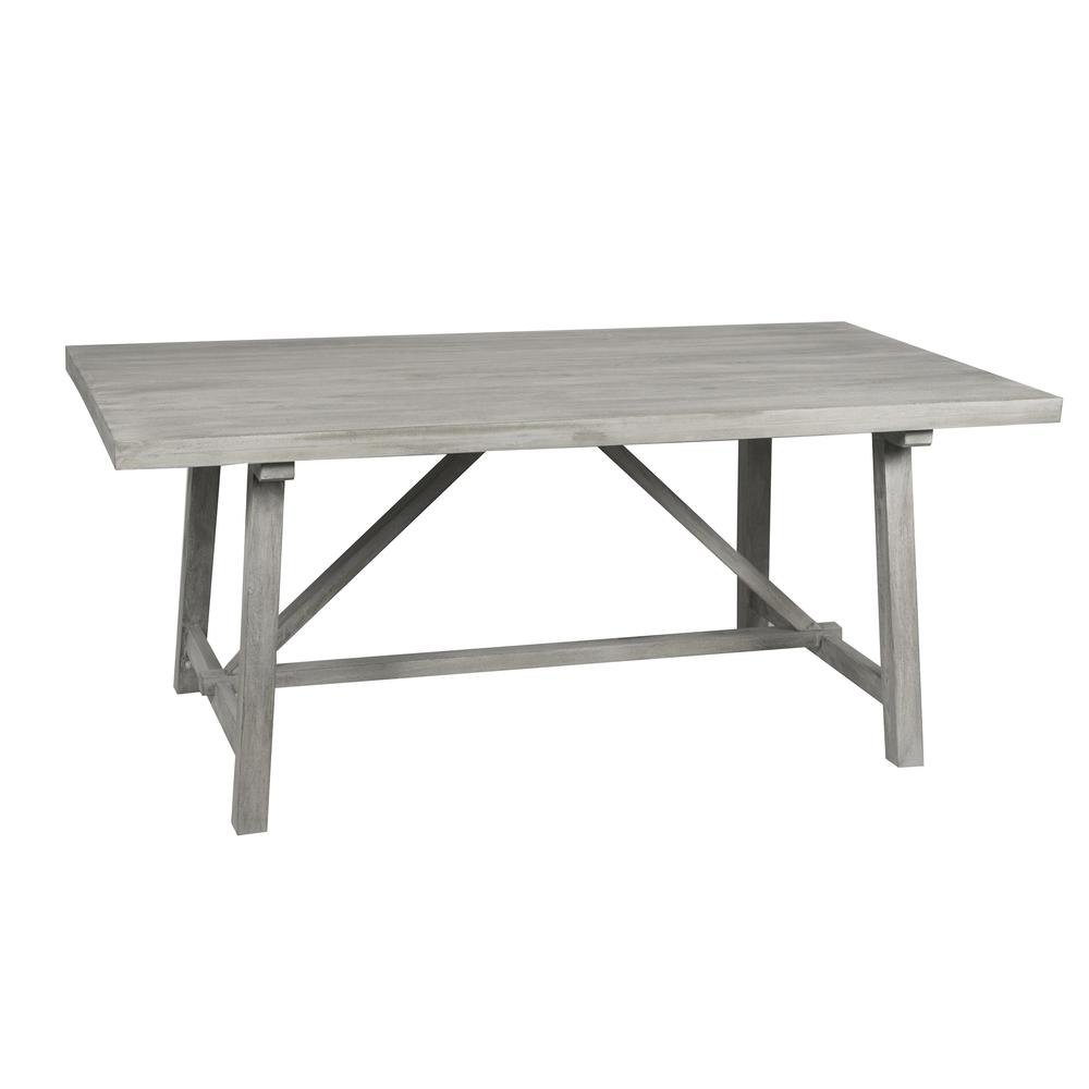 AmeriHome Trestle Farm House Mango Wood 58 in. Dining Table - Grey. Picture 1