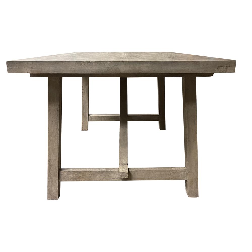 AmeriHome Trestle Farm House Mango Wood 58 in. Dining Table - Grey. Picture 4