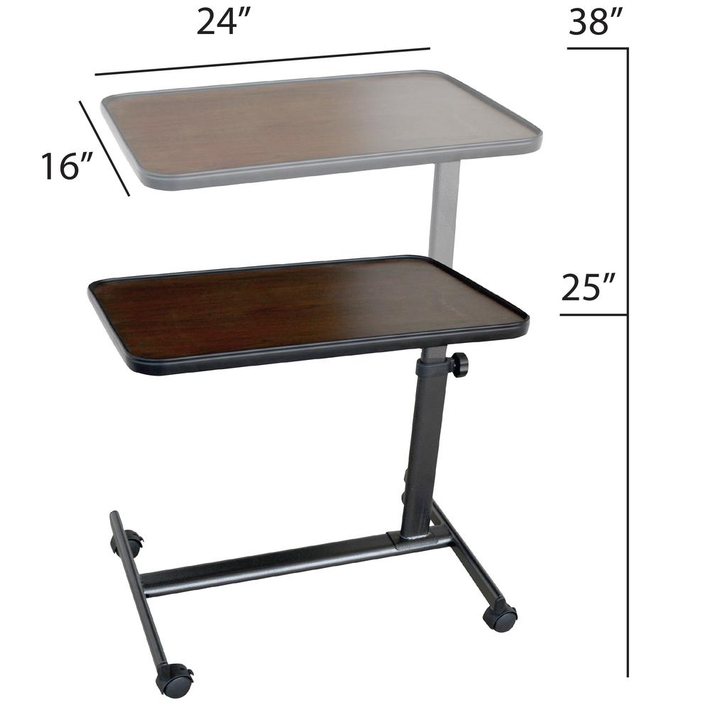 Adjustable Height Rolling Over Bed Table 24 x 16 in.. Picture 8