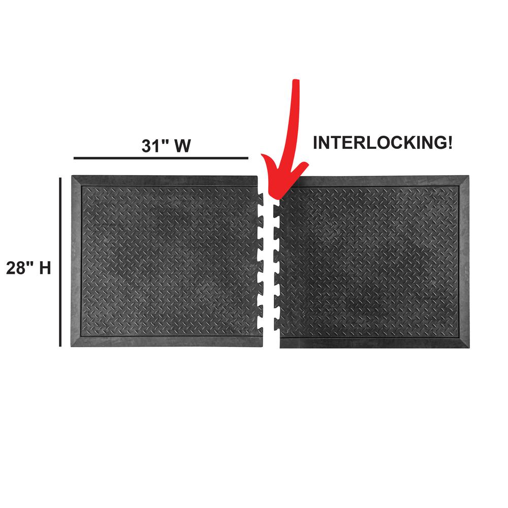 2 Piece Interlocking Anti Fatique Rubber Mats. Picture 3