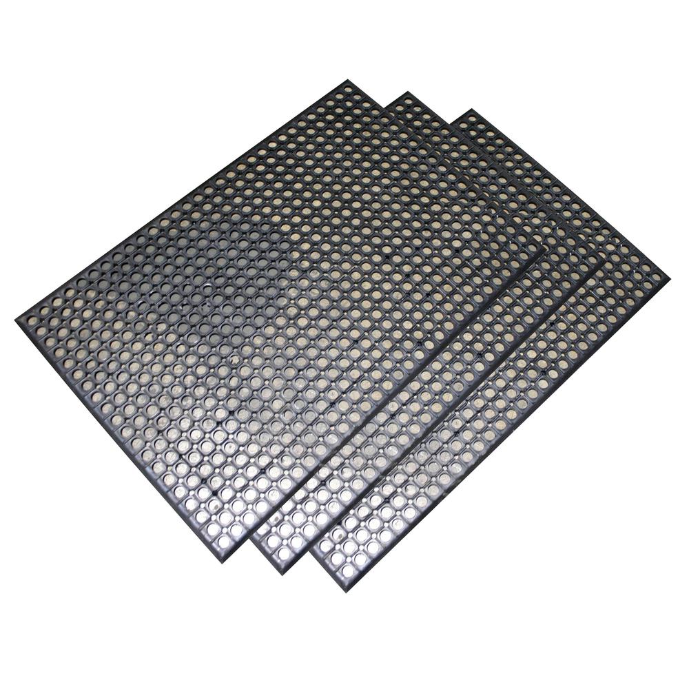 2 x 3 Foot Industrial Rubber Floor Mat Set of 3. Picture 1