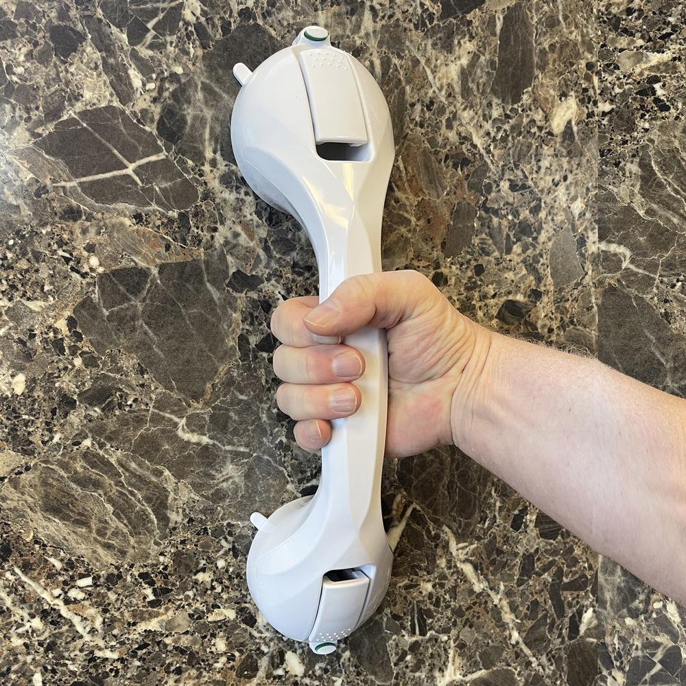 16 in. Repositionable Suction Grab Bar Set  - White 2 Piece Set. Picture 3