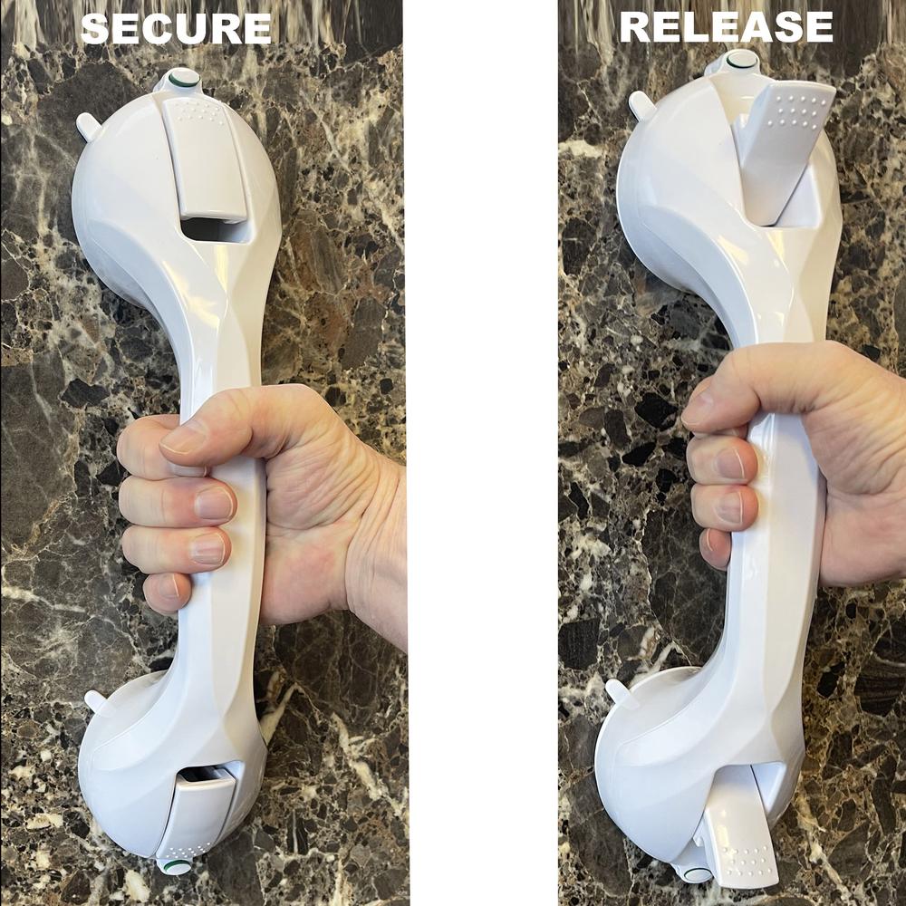 16 in. Repositionable Suction Grab Bar Set  - White 2 Piece Set. Picture 4