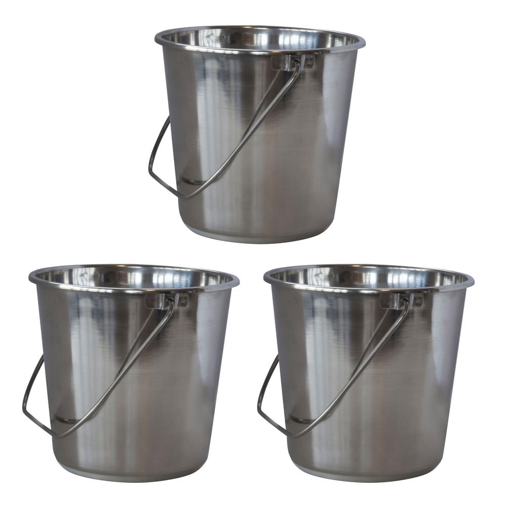 XLarge Stainless Steel Bucket Set – 3 Piece. Picture 2