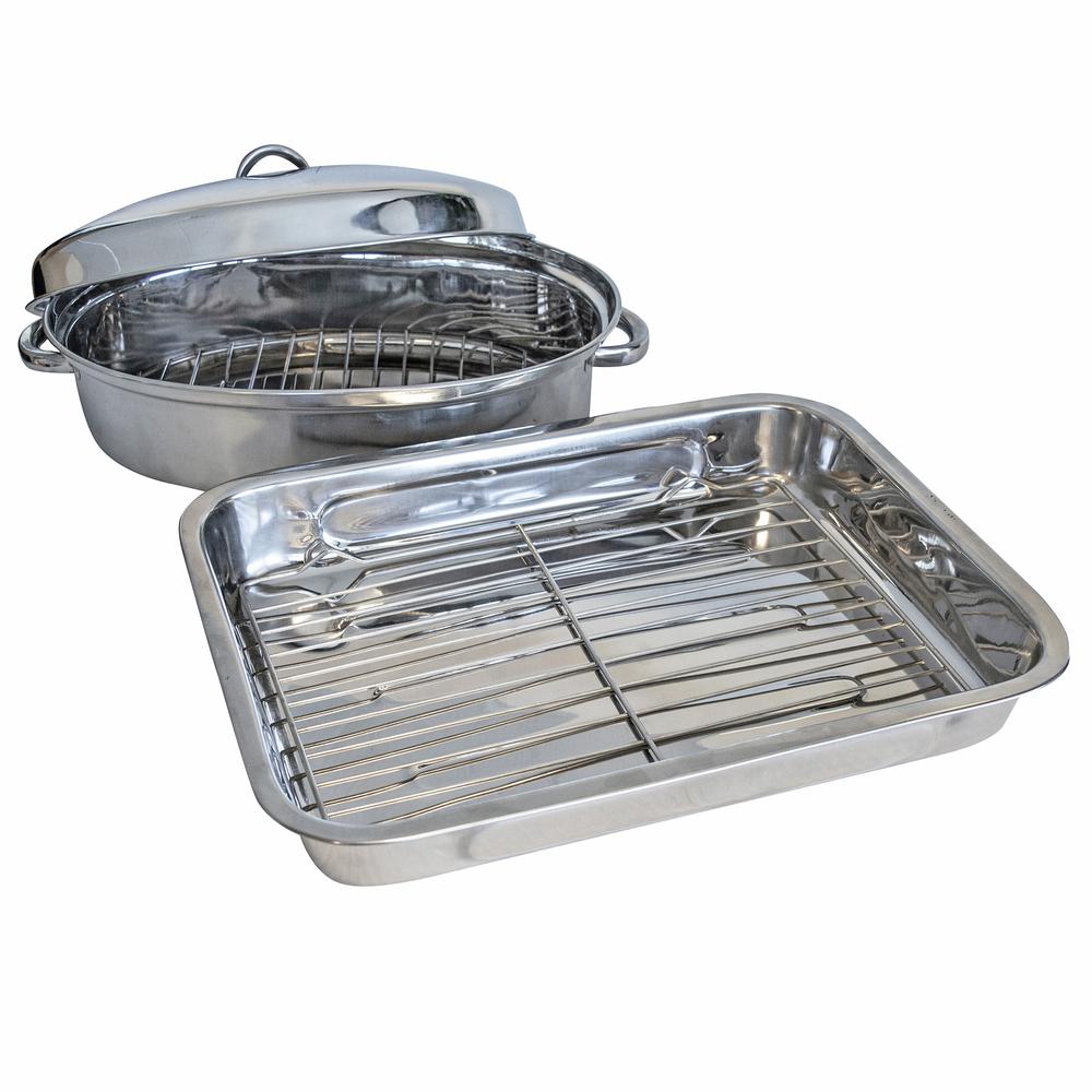 2 Piece Stainless Steel Roasting Set. Picture 1