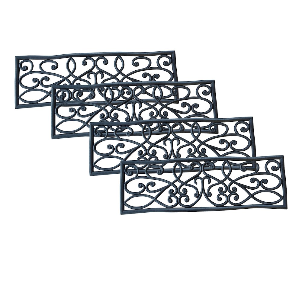 AmeriHome Rubber Scrollwork Stair Tread 4 Pack. Picture 1