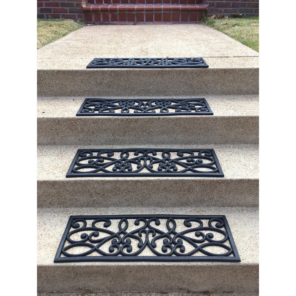 AmeriHome Rubber Scrollwork Stair Tread 4 Pack. Picture 3