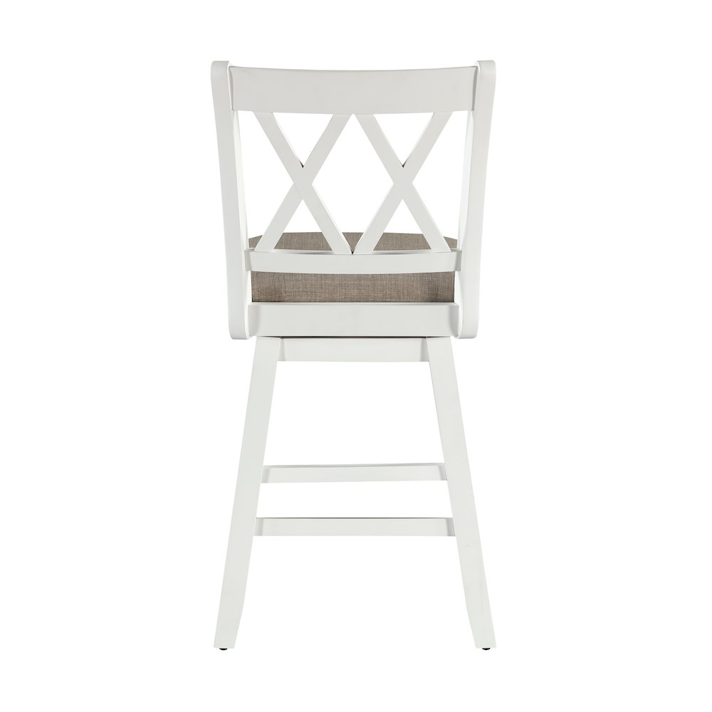 24in Brookline Swivel Barstool Pure White. Picture 4