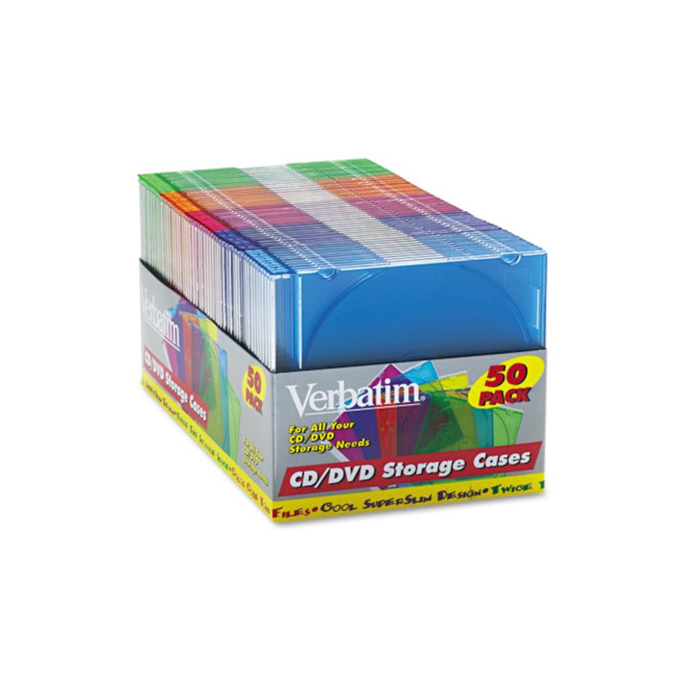 CD/DVD Slim Case, Assorted Colors, 50/Pack. Picture 2