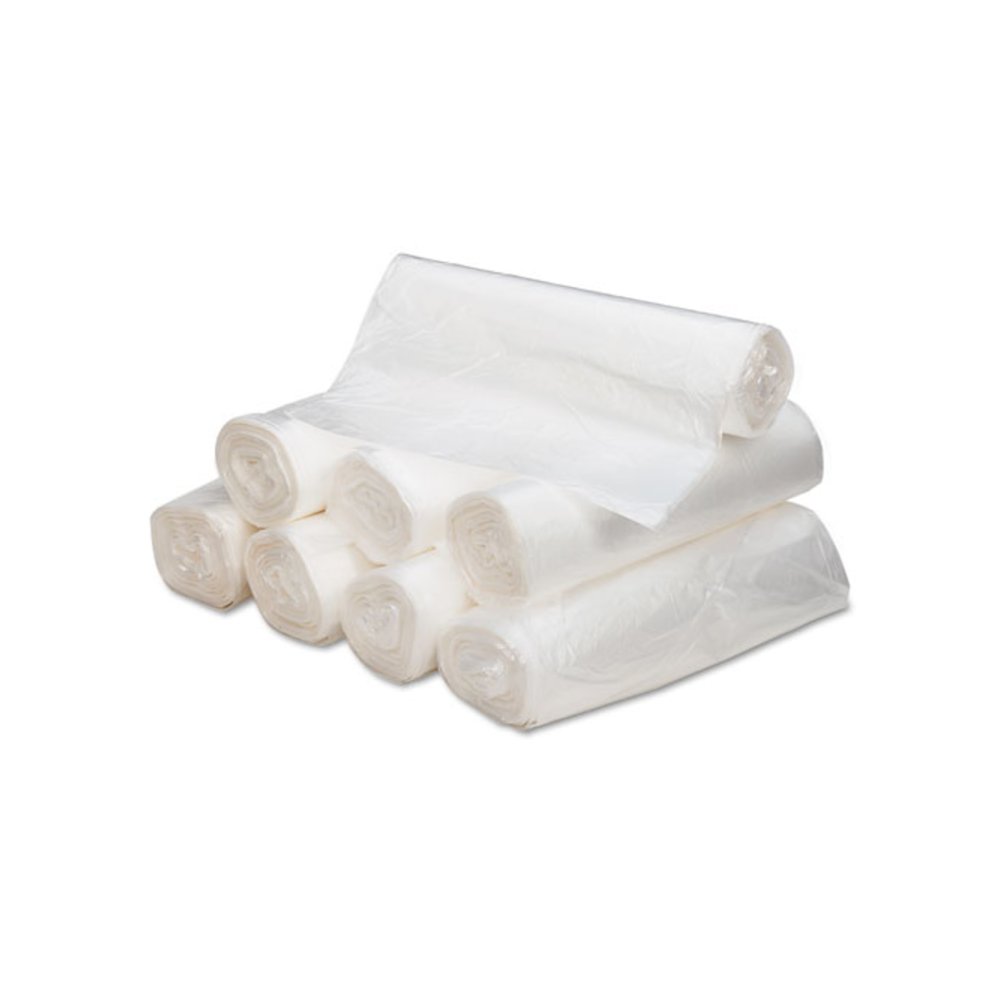 Can Liners, 56 gal, 16 mic, 43" x 48", Natural, 20 Bags/Roll, 10 Rolls/Carton. Picture 2