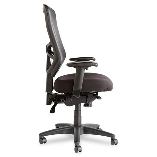 Alera Elusion Series Mesh High-Back Multifunction Chair, Supports Up to 275 lb, 17.2" to 20.6" Seat Height, Black. Picture 4