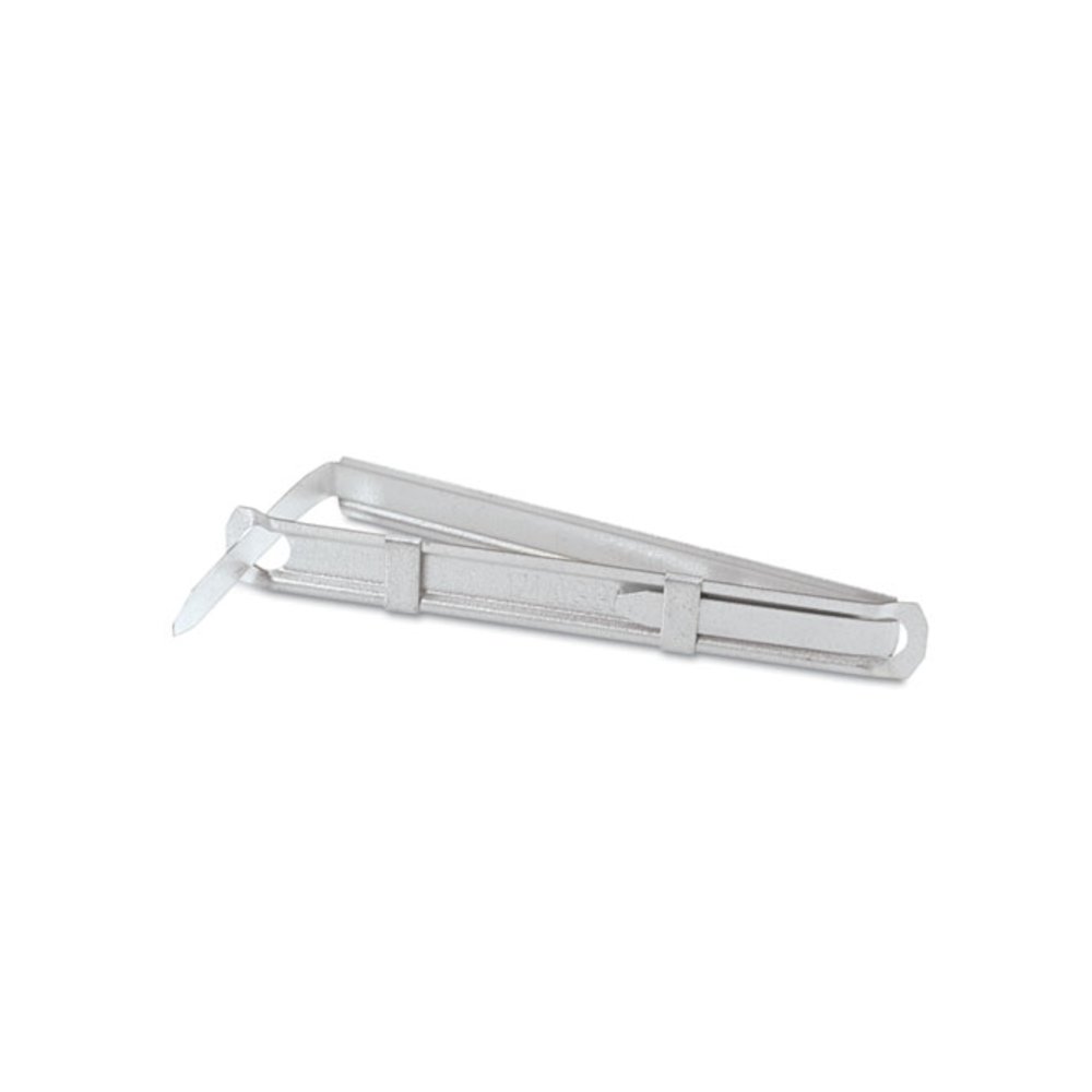 Premium Two-Piece Two-Prong Paper Fastener Base and Compressor Sets, 1" Capacity, 2.75" Center to Center, Silver, 50/Box. Picture 4