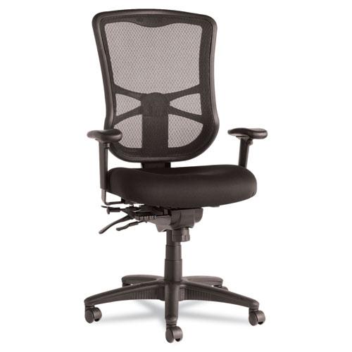 Alera Elusion Series Mesh High-Back Multifunction Chair, Supports Up to 275 lb, 17.2" to 20.6" Seat Height, Black. Picture 1