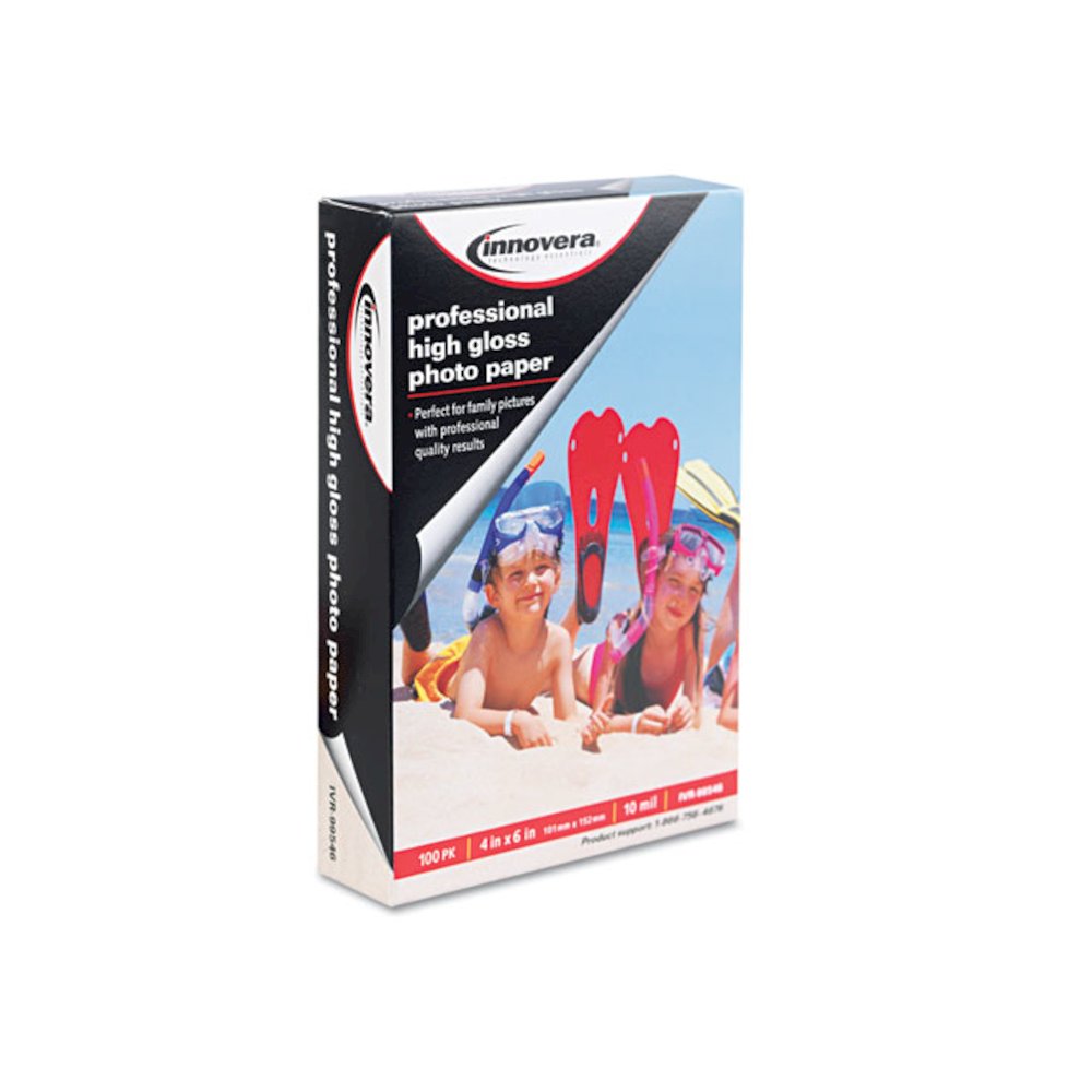 High-Gloss Photo Paper, 10 mil, 4 x 6, High-Gloss White, 100/Pack. Picture 1