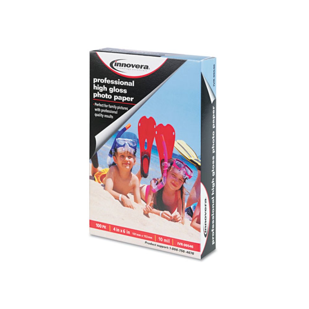 High-Gloss Photo Paper, 10 mil, 4 x 6, High-Gloss White, 100/Pack. Picture 3