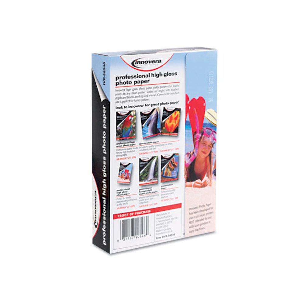 High-Gloss Photo Paper, 10 mil, 4 x 6, High-Gloss White, 100/Pack. Picture 2