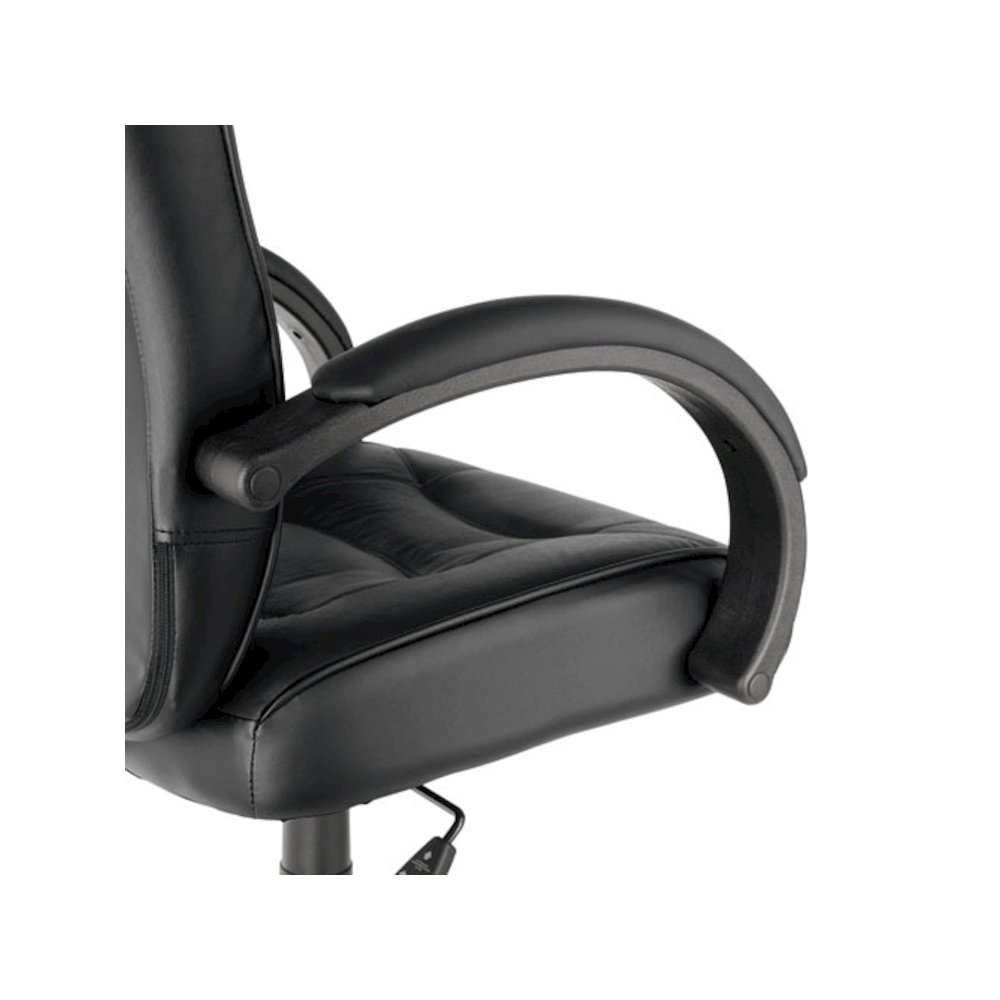 Alera Strada Series High-Back Swivel/Tilt Top-Grain Leather Chair, Supports Up to 275 lb, 17.91" to 21.85" Seat Height, Black. Picture 4