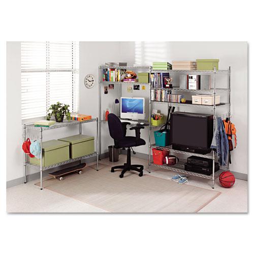 NSF Certified Industrial Four-Shelf Wire Shelving Kit, 48w x 18d x 72h, Silver. Picture 9