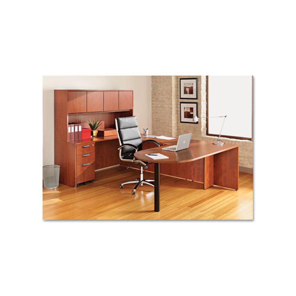 Alera Valencia Series D-Top Desk, 71" x 35.5" x 29.63", Medium Cherry. Picture 4